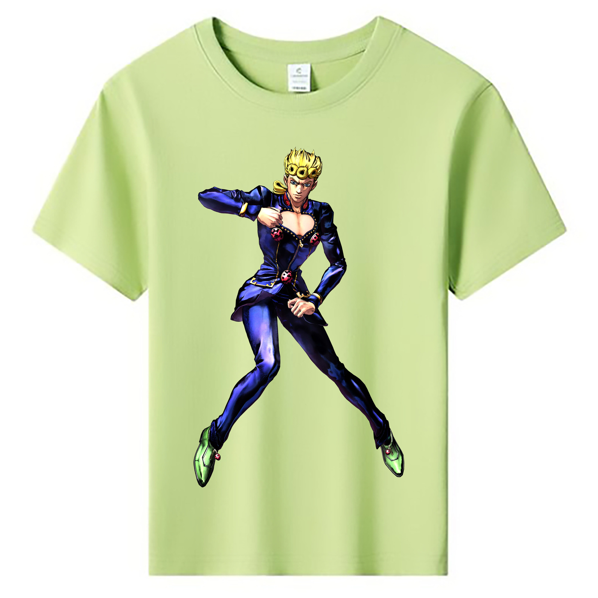（画像用） ジョジョの奇妙な冒険 ジョルノ?ジョバァーナ JoJo's Bizarre Adventure Giorno Giovanna 綿100％キッズTシャツ（フロントプリント）